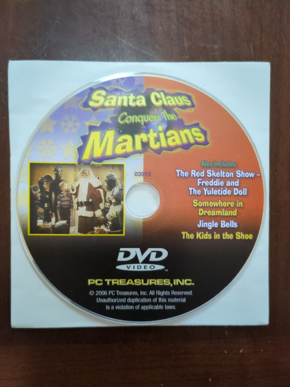 SANTA CLAUS CONQUERS THE MARTIANS DVD CLASSIC CAMPY MOVIES RED SKELTON disc only